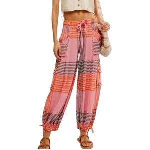 Free People Crafted Cargo Plaid Pant
